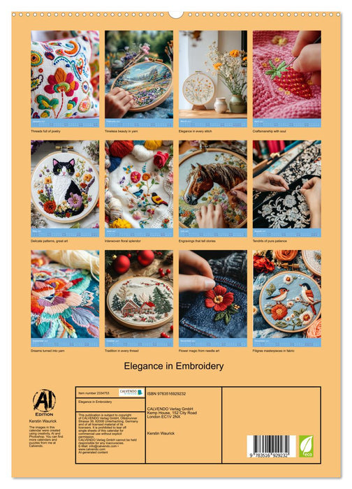 Elegance in Embroidery (CALVENDO Premium-Calendar 2027)