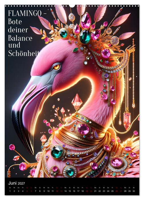 Krafttiere und Kristalle (CALVENDO Premium Wandkalender 2027)