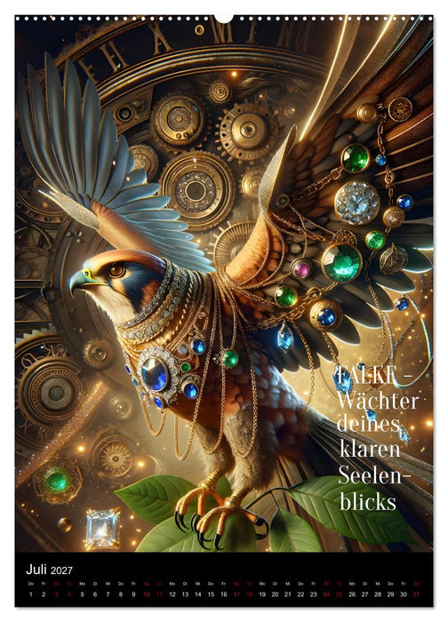 Krafttiere und Kristalle (CALVENDO Premium Wandkalender 2027)