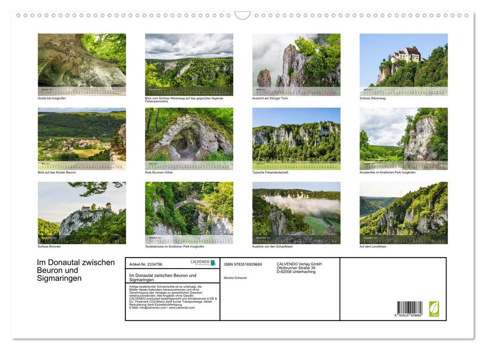 Im Donautal zwischen Beuron und Sigmaringen (CALVENDO Wandkalender 2027)