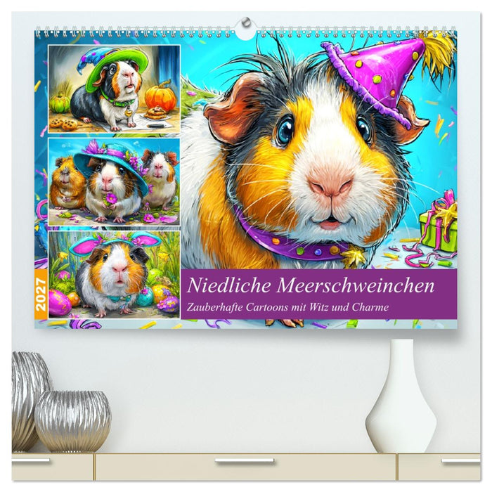Niedliche Meerschweinchen. Zauberhafte Cartoons mit Witz und Charme (CALVENDO Premium Wandkalender 2027)