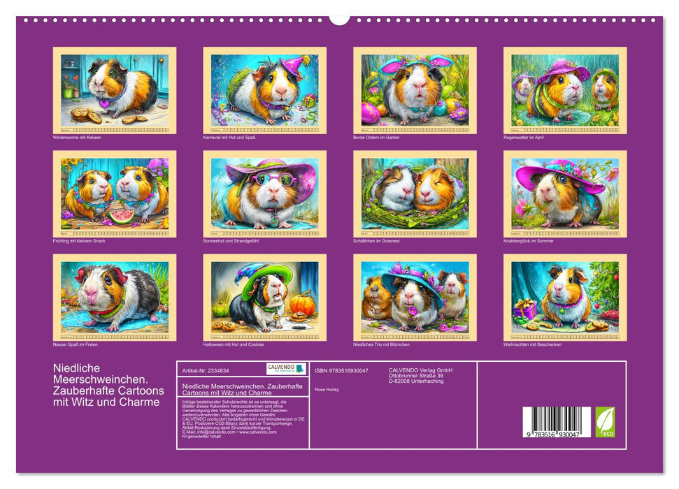 Niedliche Meerschweinchen. Zauberhafte Cartoons mit Witz und Charme (CALVENDO Premium Wandkalender 2027)