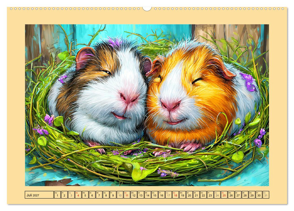 Niedliche Meerschweinchen. Zauberhafte Cartoons mit Witz und Charme (CALVENDO Premium Wandkalender 2027)