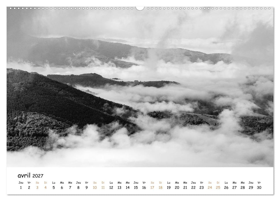 Terres de contraste – Une année en monochrome (CALVENDO Calendrier mensuel 2027)