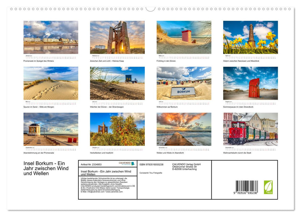 Insel Borkum - Ein Jahr zwischen Wind und Wellen (CALVENDO Premium Wandkalender 2027)