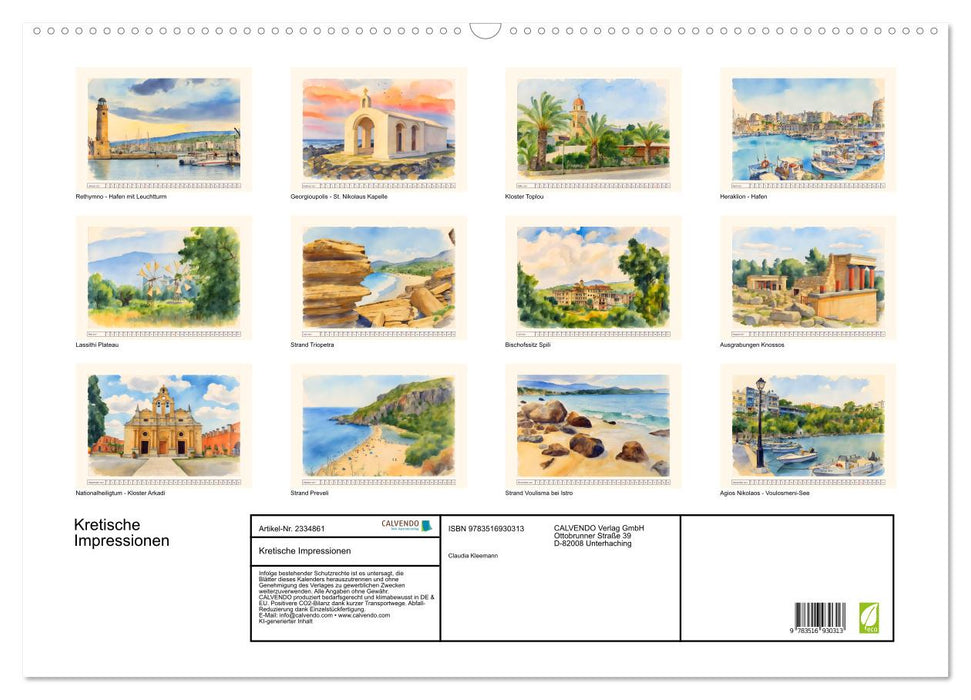 Kretische Impressionen (CALVENDO Wandkalender 2027)