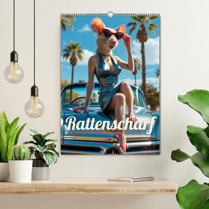 Rattenscharf – Pelzige Ladys im Pin-up-Stil (CALVENDO Wandkalender 2027)