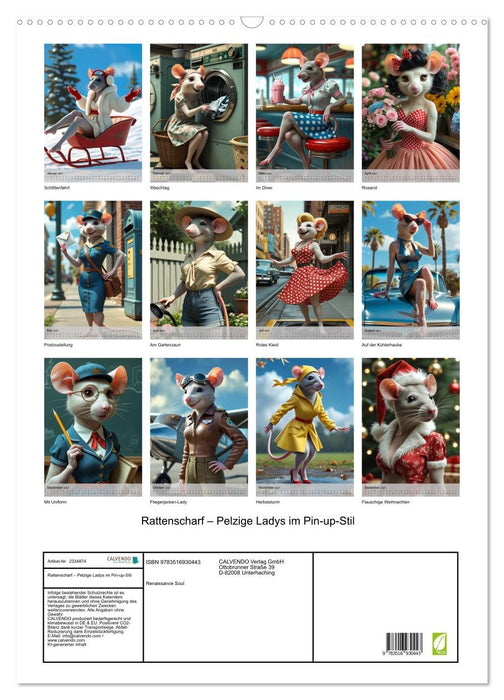 Rattenscharf – Pelzige Ladys im Pin-up-Stil (CALVENDO Wandkalender 2027)