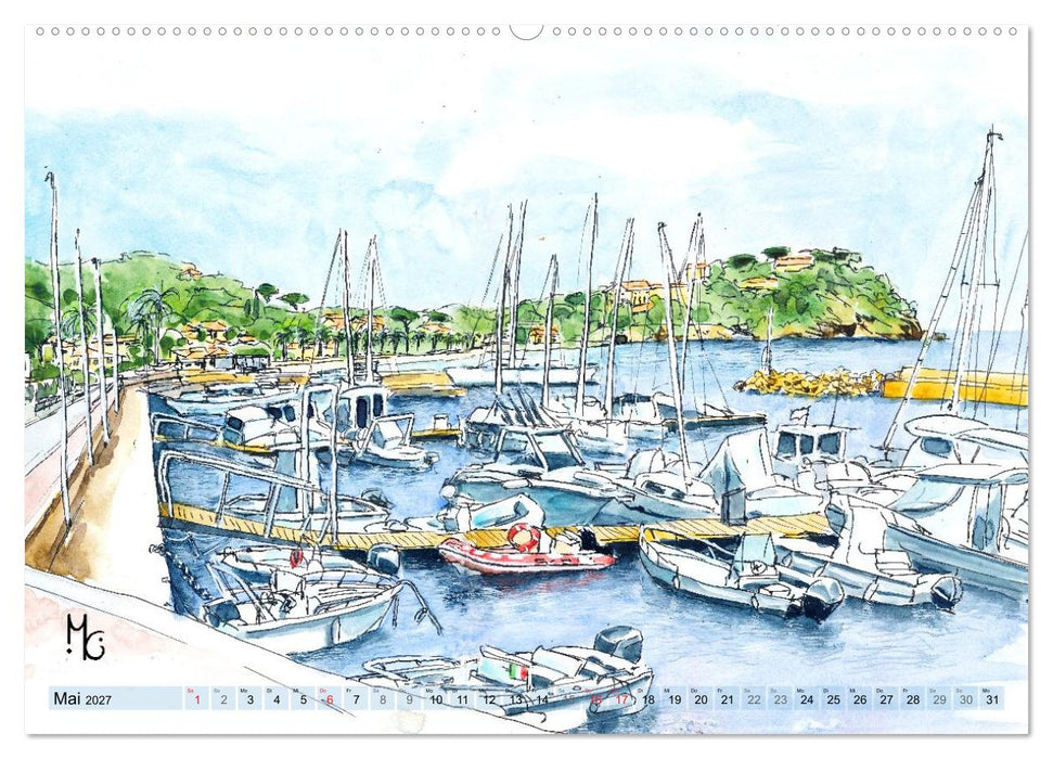 Isola d'Elba - Acquerelli (CALVENDO Wandkalender 2027)