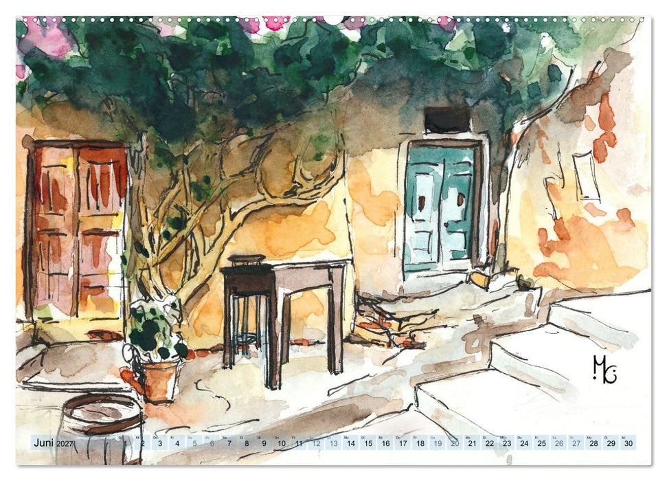 Isola d'Elba - Acquerelli (CALVENDO Wandkalender 2027)