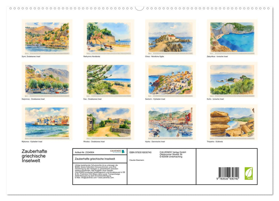 Zauberhafte griechische Inselwelt (CALVENDO Premium Wandkalender 2027)