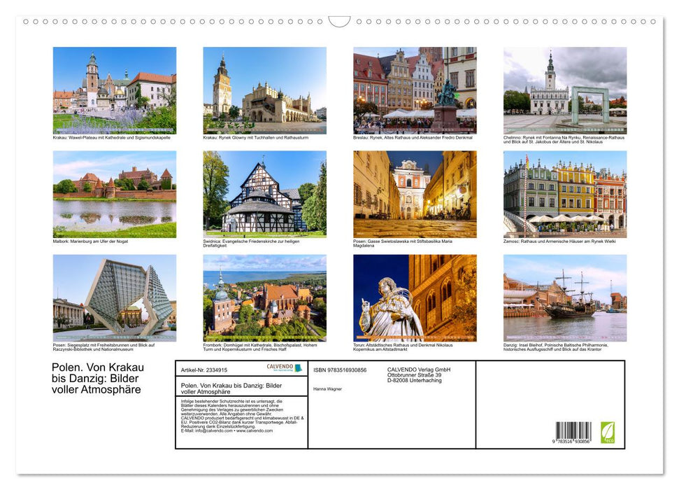 Polen. Von Krakau bis Danzig: Bilder voller Atmosphäre (CALVENDO Wandkalender 2027)