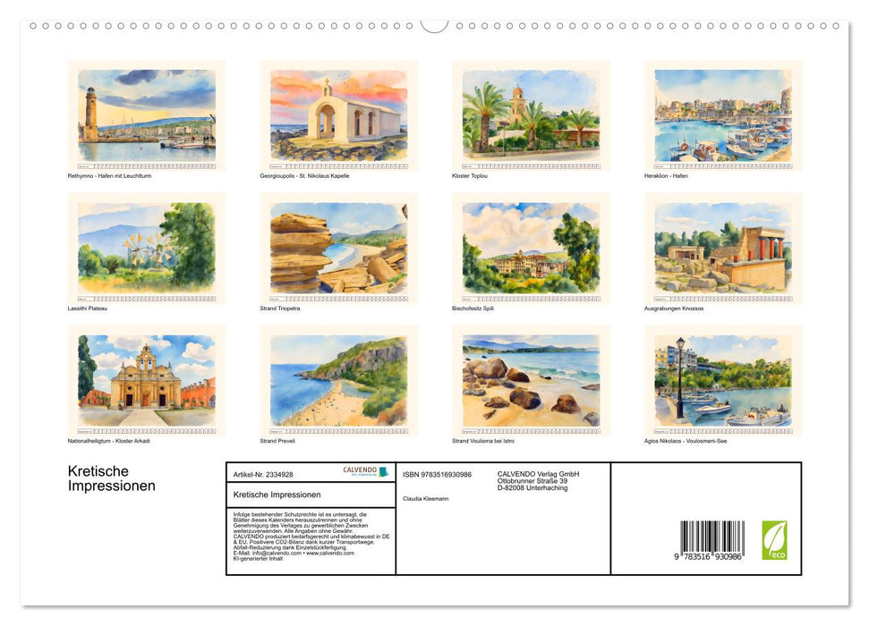Kretische Impressionen (CALVENDO Premium Wandkalender 2027)