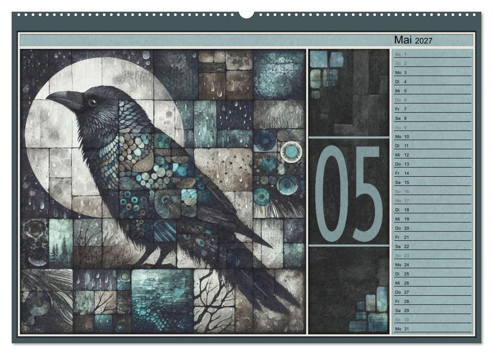 Krähen. Verborgene Farbnuancen. Kunst. (CALVENDO Wandkalender 2027)