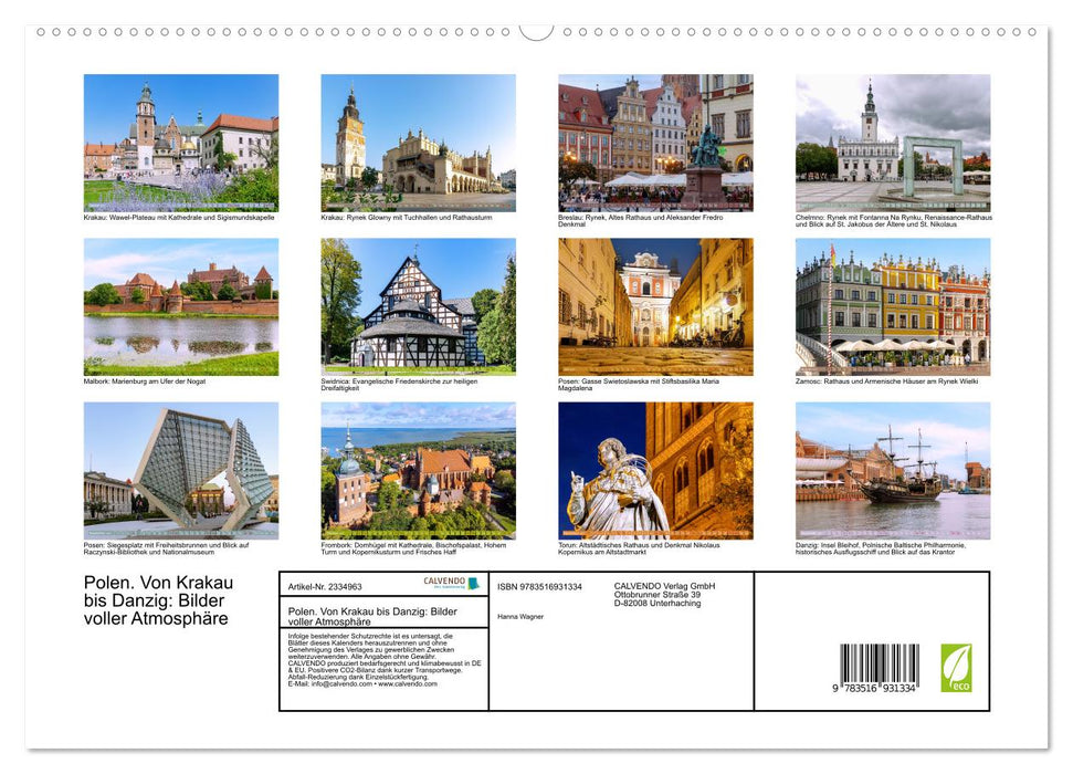 Polen. Von Krakau bis Danzig: Bilder voller Atmosphäre (CALVENDO Premium Wandkalender 2027)