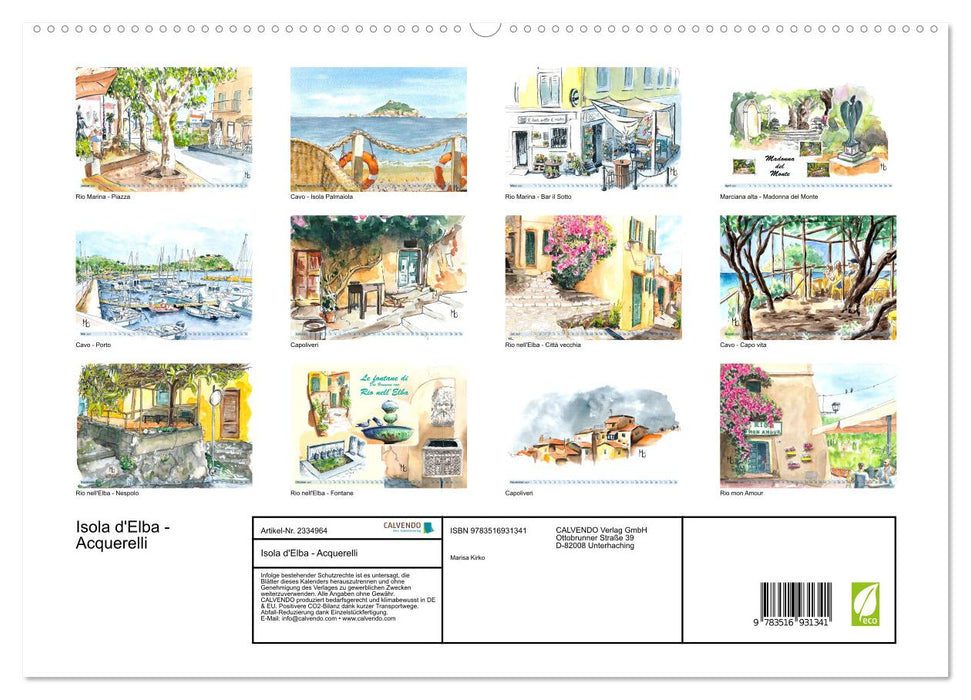 Isola d'Elba - Acquerelli (CALVENDO Premium Wandkalender 2027)