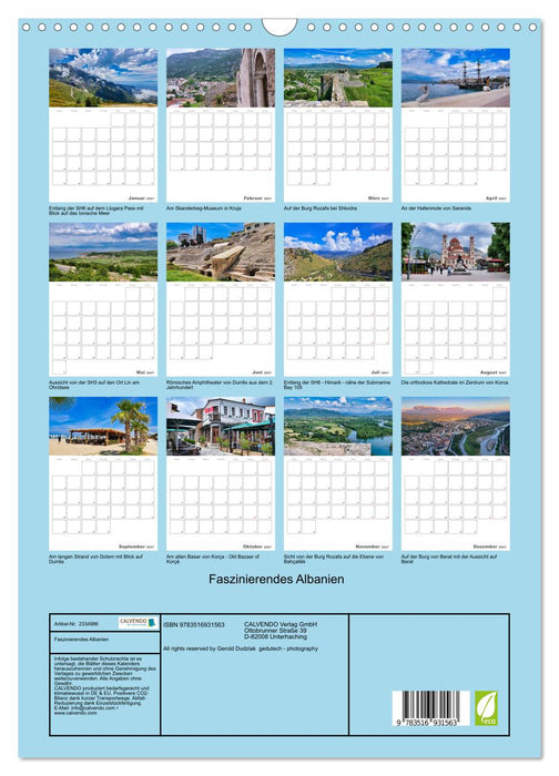 Faszinierendes Albanien (CALVENDO Wandkalender 2027)
