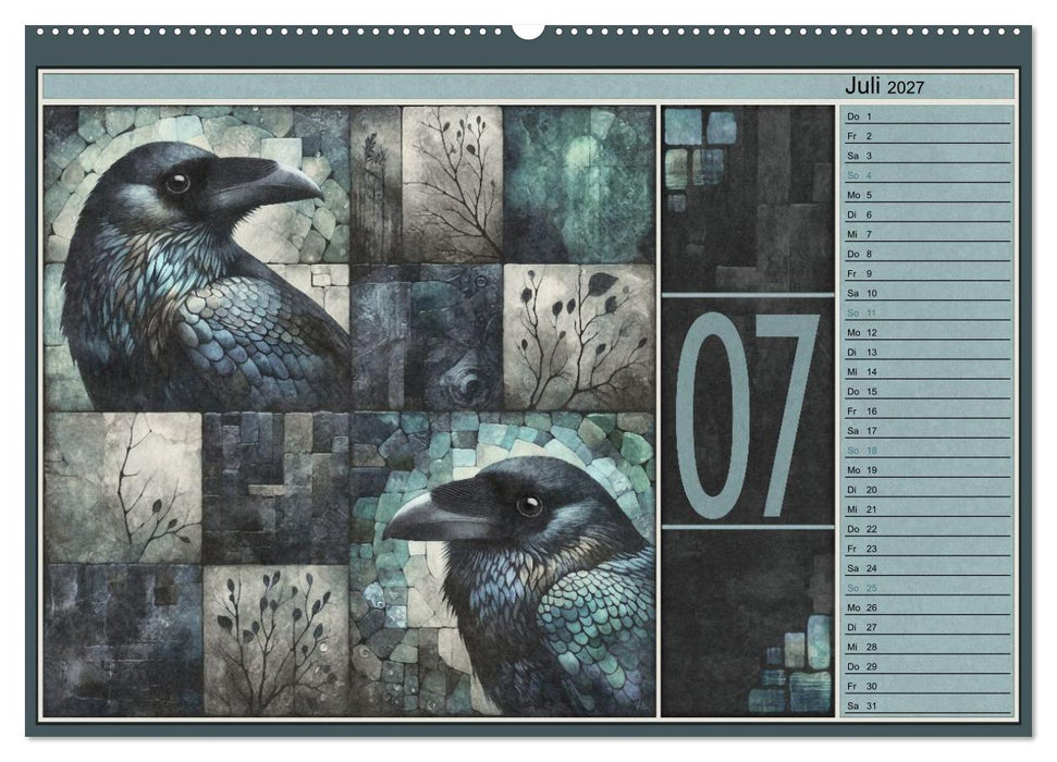 Krähen. Verborgene Farbnuancen. Kunst. (CALVENDO Premium Wandkalender 2027)