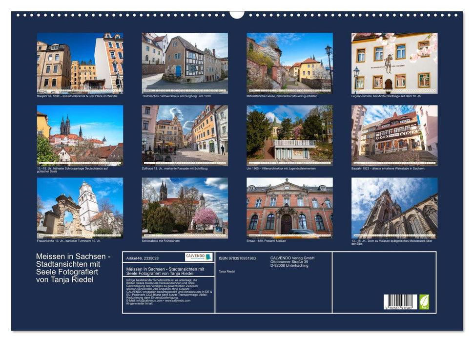 Meissen in Sachsen - Stadtansichten mit Seele Fotografiert von Tanja Riedel (CALVENDO Wandkalender 2027)