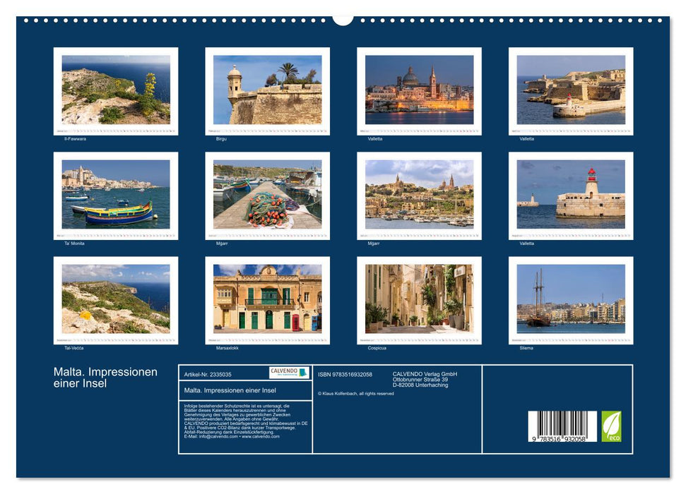 Malta. Impressionen einer Insel (CALVENDO Premium Wandkalender 2027)