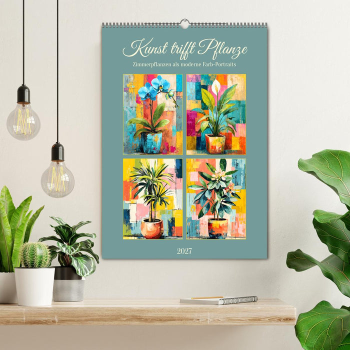 Kunst trifft Pflanze. Zimmerpflanzen als moderne Farb-Portraits (CALVENDO Wandkalender 2027)