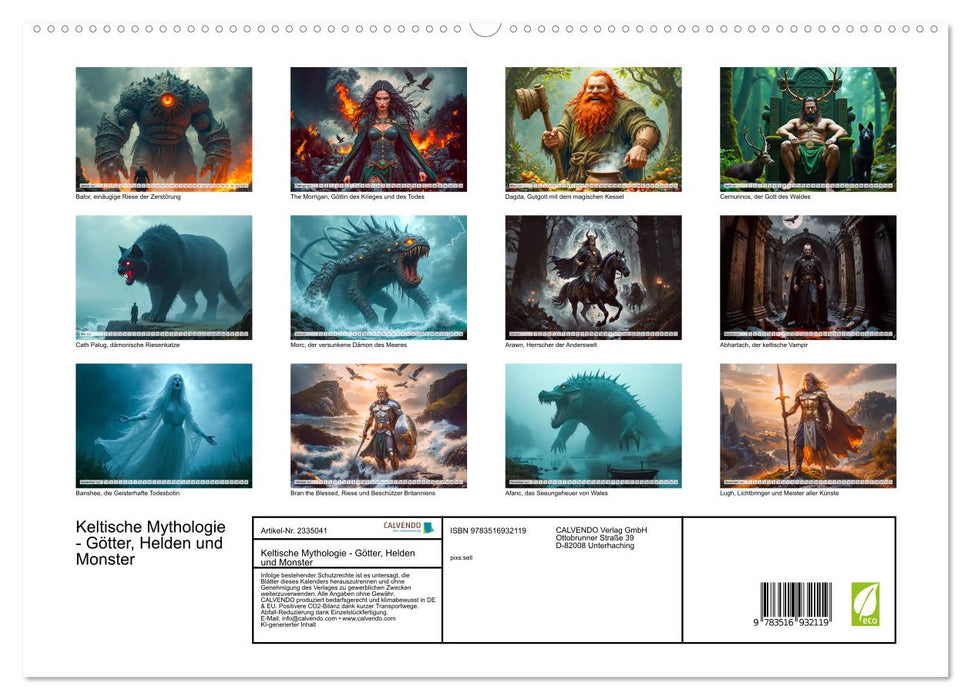 Keltische Mythologie - Götter, Helden und Monster (CALVENDO Premium Wandkalender 2027)