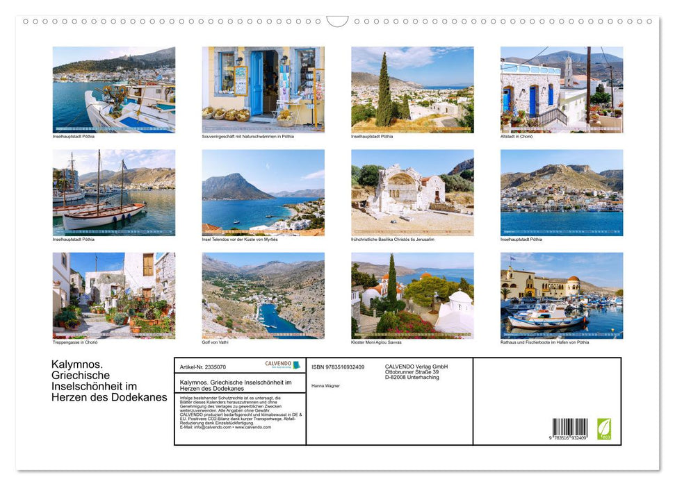 Kalymnos. Griechische Inselschönheit im Herzen des Dodekanes (CALVENDO Wandkalender 2027)