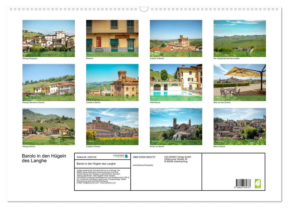 Barolo in den Hügeln des Langhe (CALVENDO Wandkalender 2027)