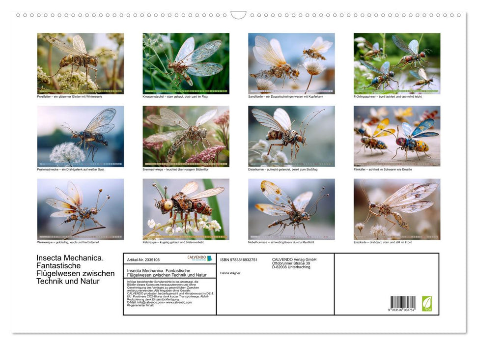 Insecta Mechanica. Fantastische Flügelwesen zwischen Technik und Natur (CALVENDO Wandkalender 2027)
