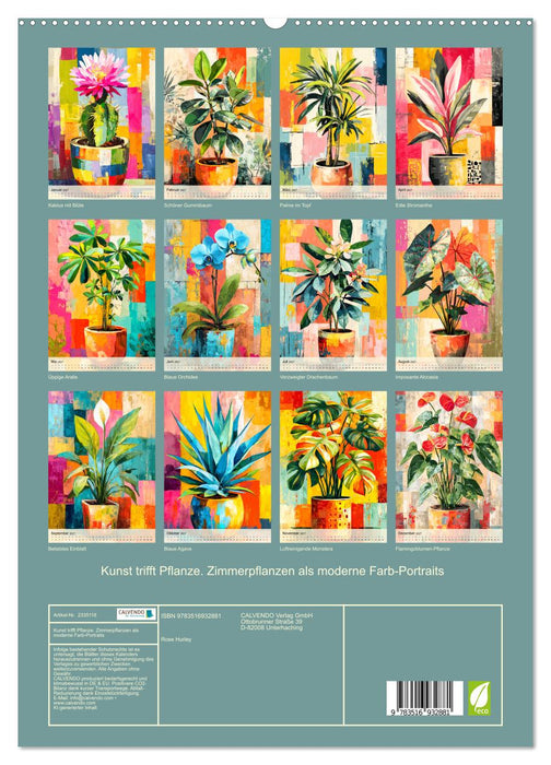 Kunst trifft Pflanze. Zimmerpflanzen als moderne Farb-Portraits (CALVENDO Premium Wandkalender 2027)