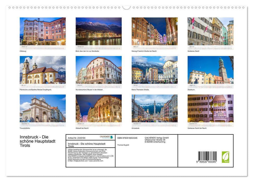 Innsbruck - Die schöne Hauptstadt Tirols (CALVENDO Premium Wandkalender 2027)