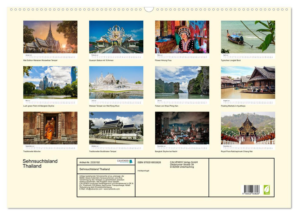 Sehnsuchtsland Thailand (CALVENDO Wandkalender 2027)