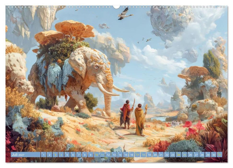 Tierparadies - Tierische Fantasiewelten (CALVENDO Premium Wandkalender 2027)