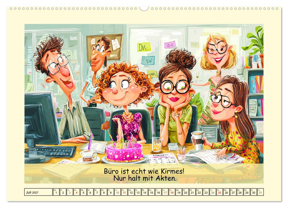 Büroalarm. Cartoons für alle, die trotzdem weitermachen (CALVENDO Premium Wandkalender 2027)