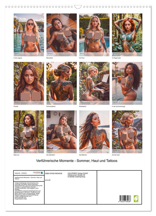 Verführerische Momente - Sommer, Haut und Tattoos (CALVENDO Wandkalender 2027)