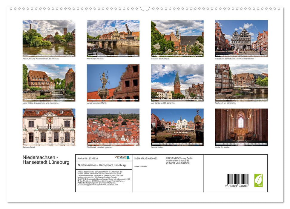 Niedersachsen - Hansestadt Lüneburg (CALVENDO Premium Wandkalender 2027)