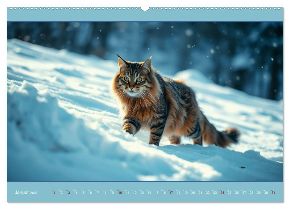 Maine Coon - Intelligent und verspielt (CALVENDO Premium Wandkalender 2027)