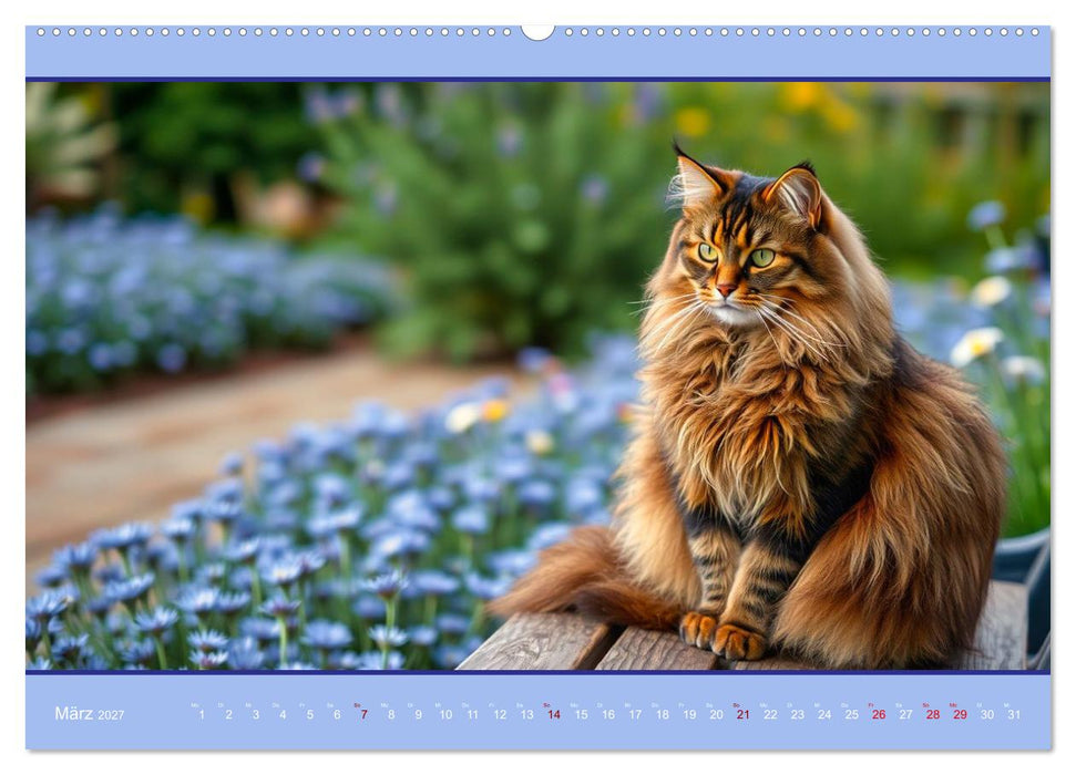 Maine Coon - Intelligent und verspielt (CALVENDO Premium Wandkalender 2027)