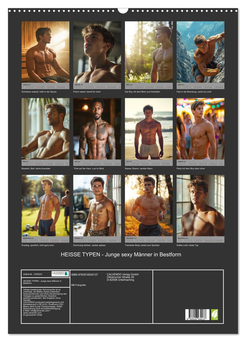 HEISSE TYPEN - Junge sexy Männer in Bestform (CALVENDO Wandkalender 2027)