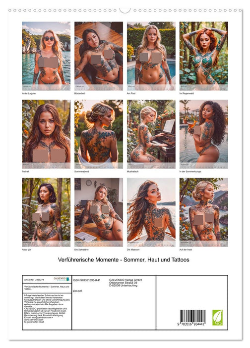 Verführerische Momente - Sommer, Haut und Tattoos (CALVENDO Premium Wandkalender 2027)