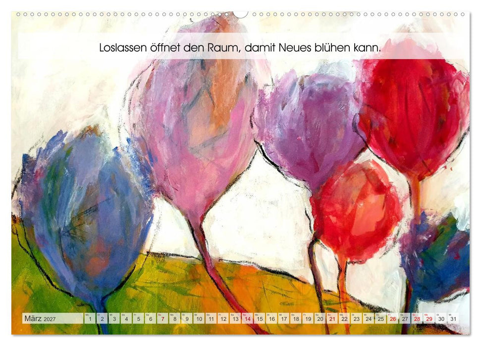 Loslassen als Kunst - Ein poetischer Jahresbegleiter in Bild und Wort (CALVENDO Wandkalender 2027)