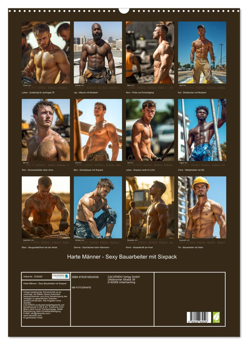Harte Männer - Sexy Bauarbeiter mit Sixpack (CALVENDO Wandkalender 2027)