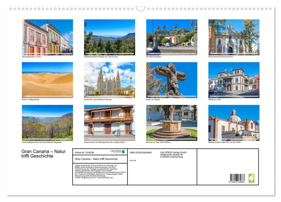 Gran Canaria – Natur trifft Geschichte (CALVENDO Wandkalender 2027)