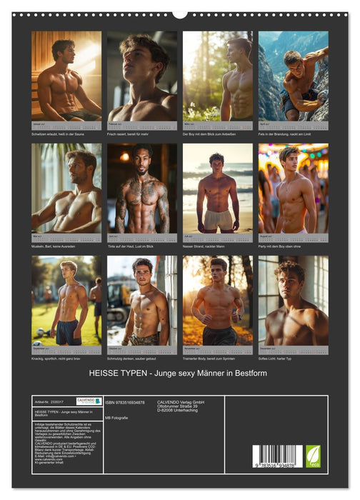 HEISSE TYPEN - Junge sexy Männer in Bestform (CALVENDO Premium Wandkalender 2027)