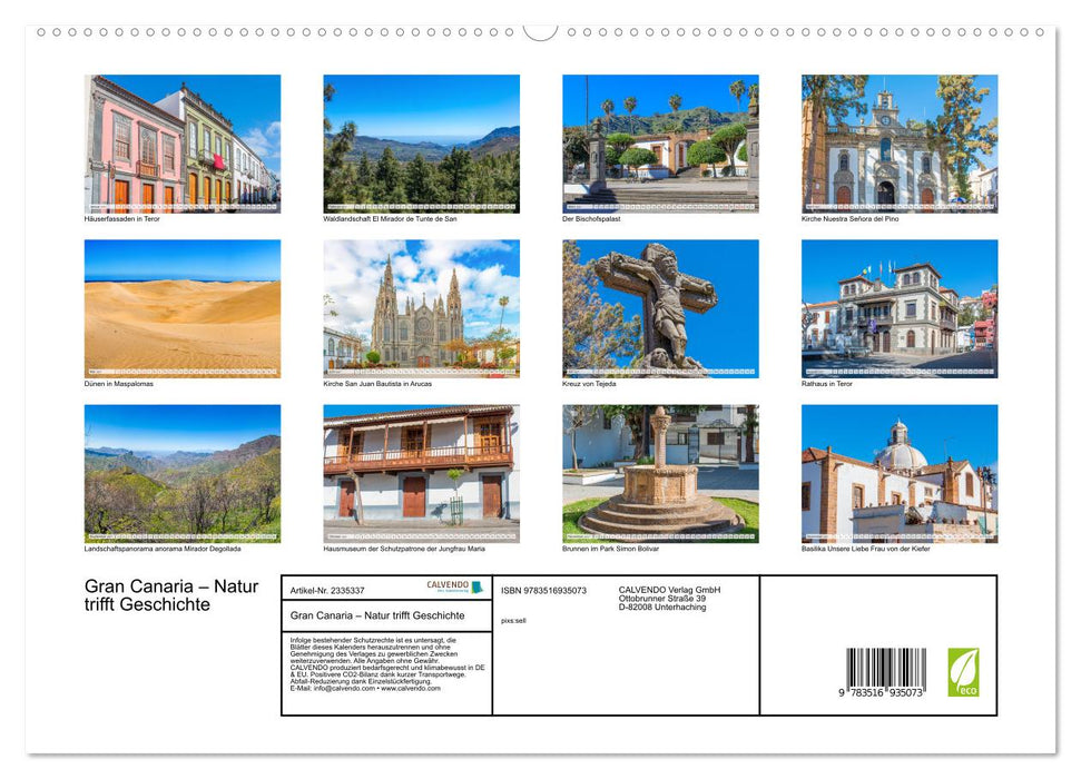 Gran Canaria – Natur trifft Geschichte (CALVENDO Premium Wandkalender 2027)