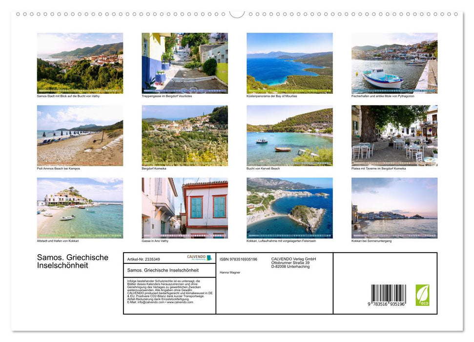 Samos. Griechische Inselschönheit (CALVENDO Premium Wandkalender 2027)