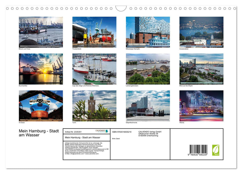 Mein Hamburg - Stadt am Wasser (CALVENDO Wandkalender 2027)