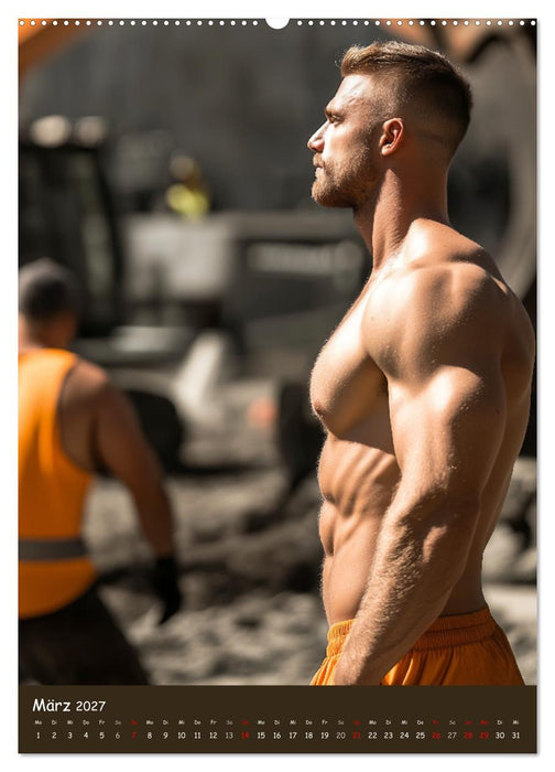 Harte Männer - Sexy Bauarbeiter mit Sixpack (CALVENDO Premium Wandkalender 2027)
