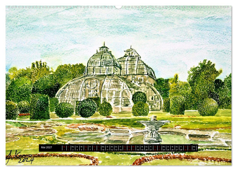 Wien in stillen Aquarellen (CALVENDO Premium Wandkalender 2027)