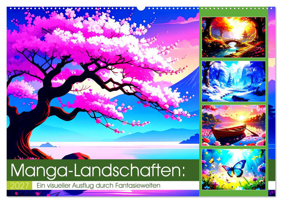 Manga-Landschaften: Ein visueller Ausflug durch Fantasiewelten (CALVENDO Wandkalender 2027)